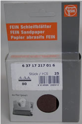 Fein 6-37-217-01-6  Profile Sanding Sheets 80 Grit 25 Sheets 6-37-217-01-6