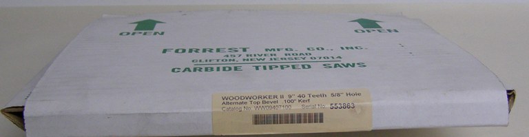 Forrest Woodworker II 9&quot; Dia 40 Tooth 3/32 Kerf 5/8&quot; Bore ATB Tooth Style WW-09-40-7-100
WW-09-40-7-100