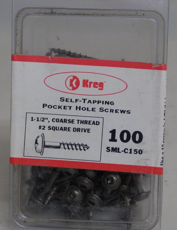 Kreg Pocket Hole Screws SML-C150-100 Kreg 1-1/2" #7, Self-Tapping, Coarse-Thread, Washer Head, 100 count SML-C150-100