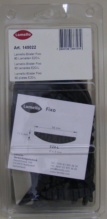 Lamello FIXO Biscuits E20-L (long) The Self-Clamping Biscuit (80 Pieces)
145022