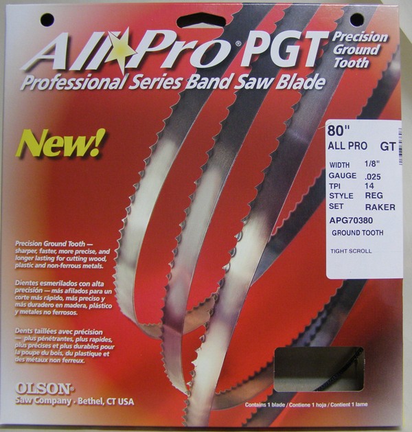 Olson All Pro Band Saw Blades 80" x 1/8" x .025" 14 TPI Style Regular AP70380