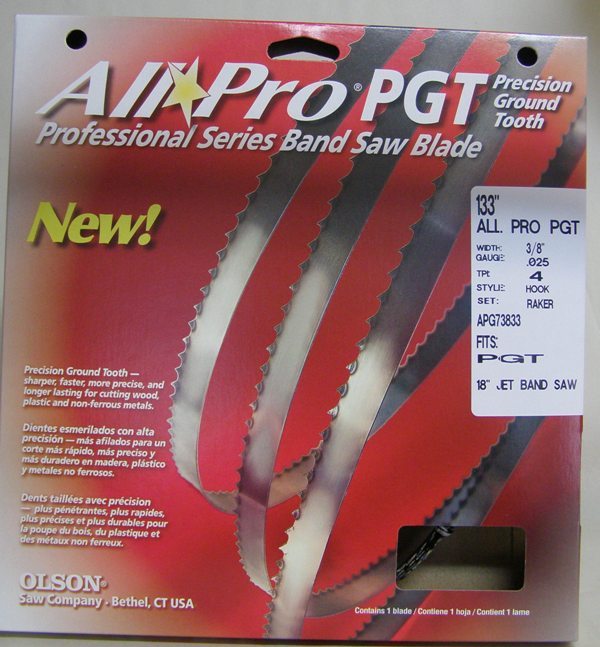 Olson All Pro Band Saw Blade AP73833 Olson All Pro Band Saw Blades 133" x 3/8" x .025" 4 TPI Skip AP73833