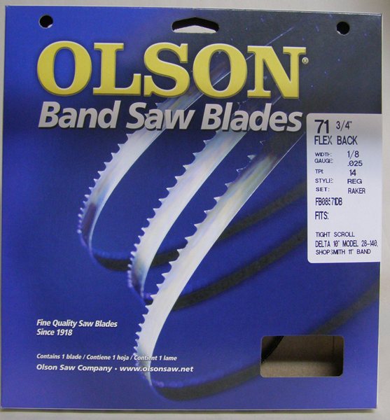 Olson Hard Edge Flex Back 71-3/4" x 1/8" x .025 14 TPI Style Regular FB08571DB