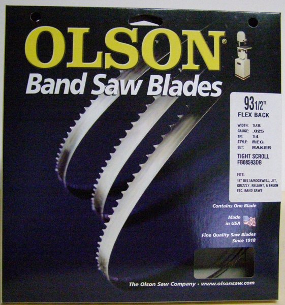 Olson Hard Edge Flex Back 93-1/2" x 1/8" x .025" 14 TPI Style Regular FB08593