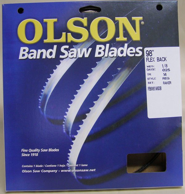 Olson Band Saw Blade FB1252514R Olson Hard Edge Flex Back 98" x 1/8" x .025" 14 TPI Style Regular FB1252514R