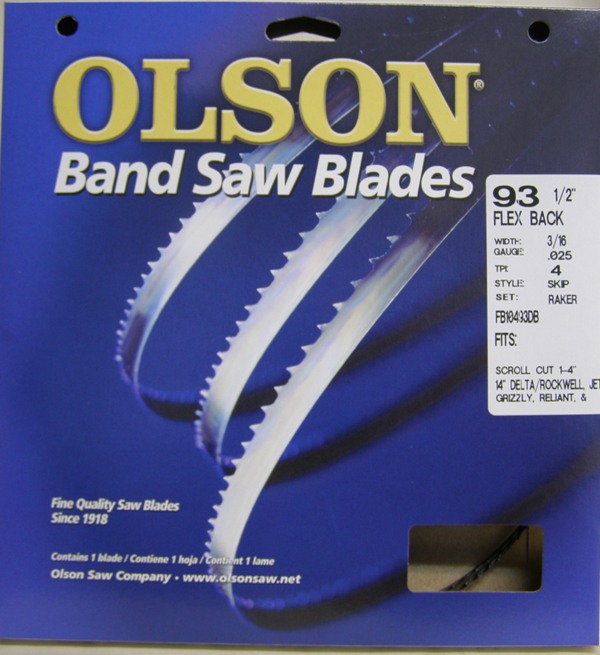Olson Hard Edge Flex Back 93-1/2" x 3/16" x .025" 4 TPI Skip FB10493