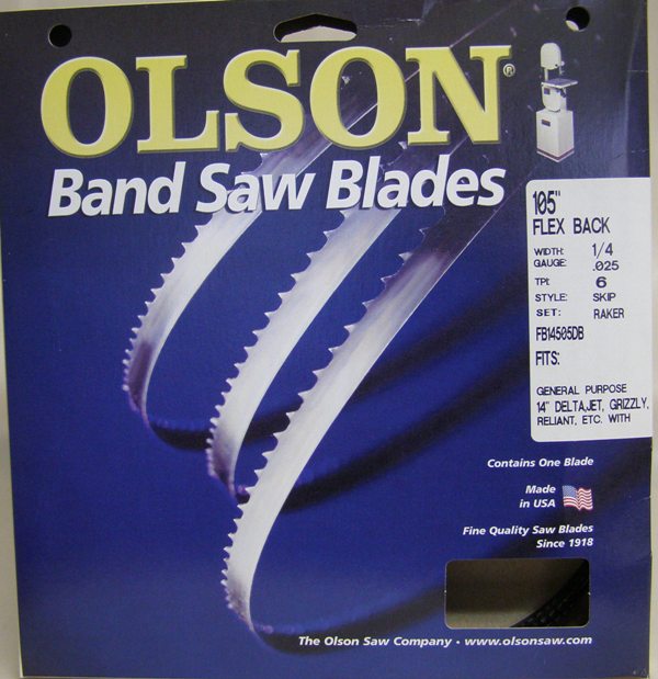 Olson Band Saw Blade FB14505 Olson Hard Edge Flex Back 105" x 1/4" x .025" 6 TPI Style Skip FB14505
