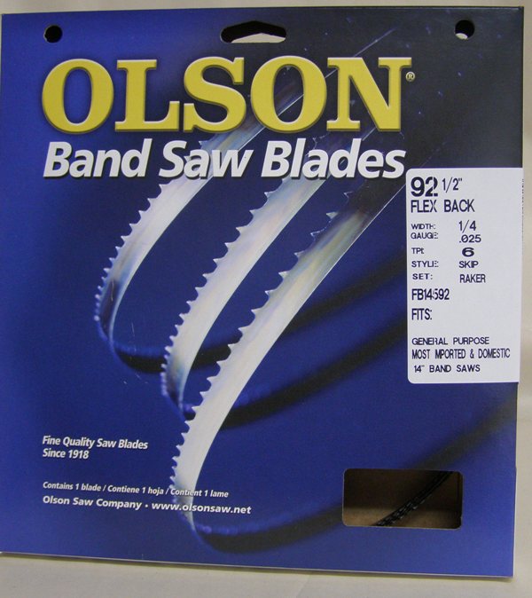 Olson Band Saw Blade FB14592 Olson Flex Back 92" x 1/4" x .025" 6 TPI Style Skip