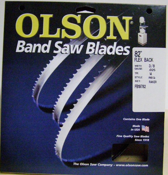 Olson Hard Edge Flex Back 82" x 3/8" x .025" 14 TPI Style Regular FB3752514R82