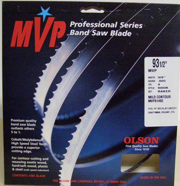 Olson 93-1/2" MVP Band Saw Blade 1/2" x .025" 3TPI Hook*   MVP82393