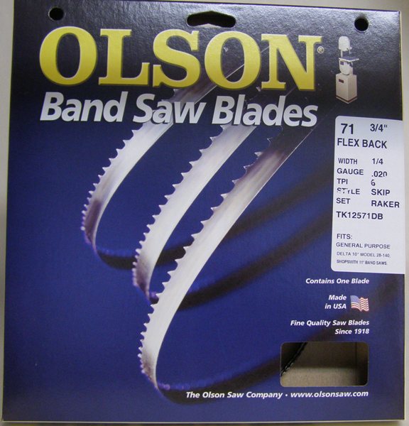 Olson Thin Kerf 71-3/4-72"  x 1/4" x .020" 6 TPI Style Skip TK12571DB