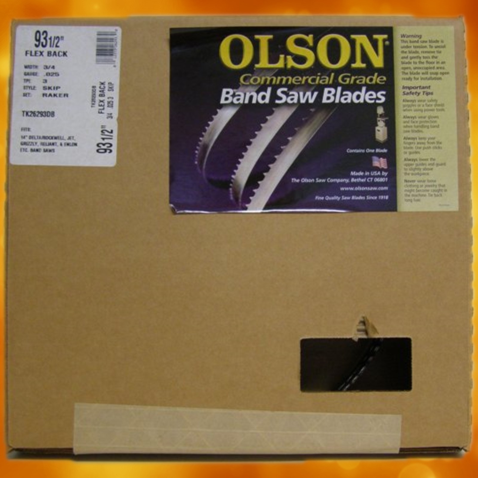 Olson Hard Edge Flex Back 93-1/2" x 3/4" x .032"  3 PTI Style 