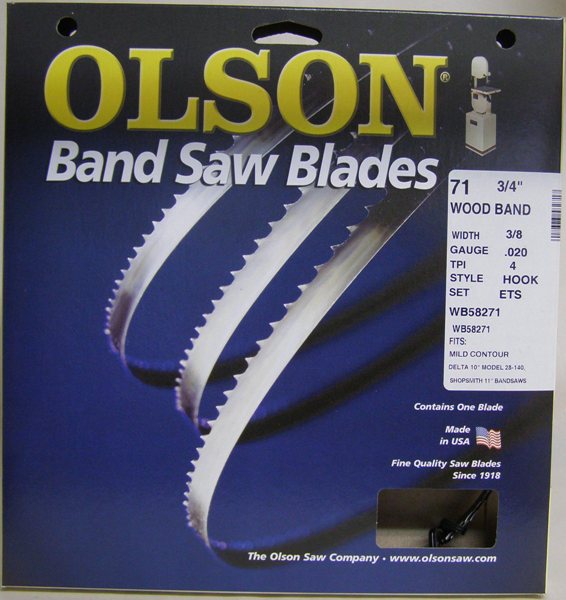 Olson Thin Kerf 71-3/4" -72" x  3/8" x .020" 4 TPI Style Hook WB58271