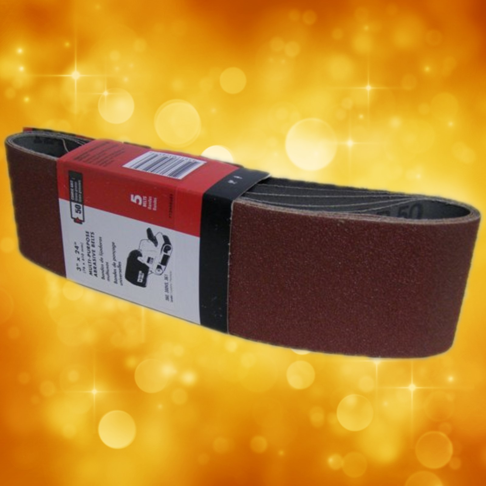 Porter Cable 3" x 24" 3-Inch by 24-Inch Aluminum Oxide 50G Belt 5 Pack