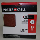 Porter Cable 6" PSA 40 Grit No Holes (25 Pack)