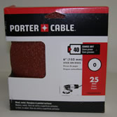 Porter Cable 6" PSA 40 Grit No Holes (25 Pack)
