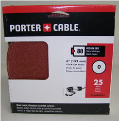 Porter Cable 6" PSA 80 Grit No Holes (25 Pack) 