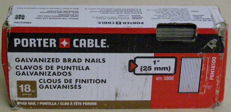 Porter Cable PBN18100 18 ga. 1" Brad Nail, 5K Pack PBN18100
