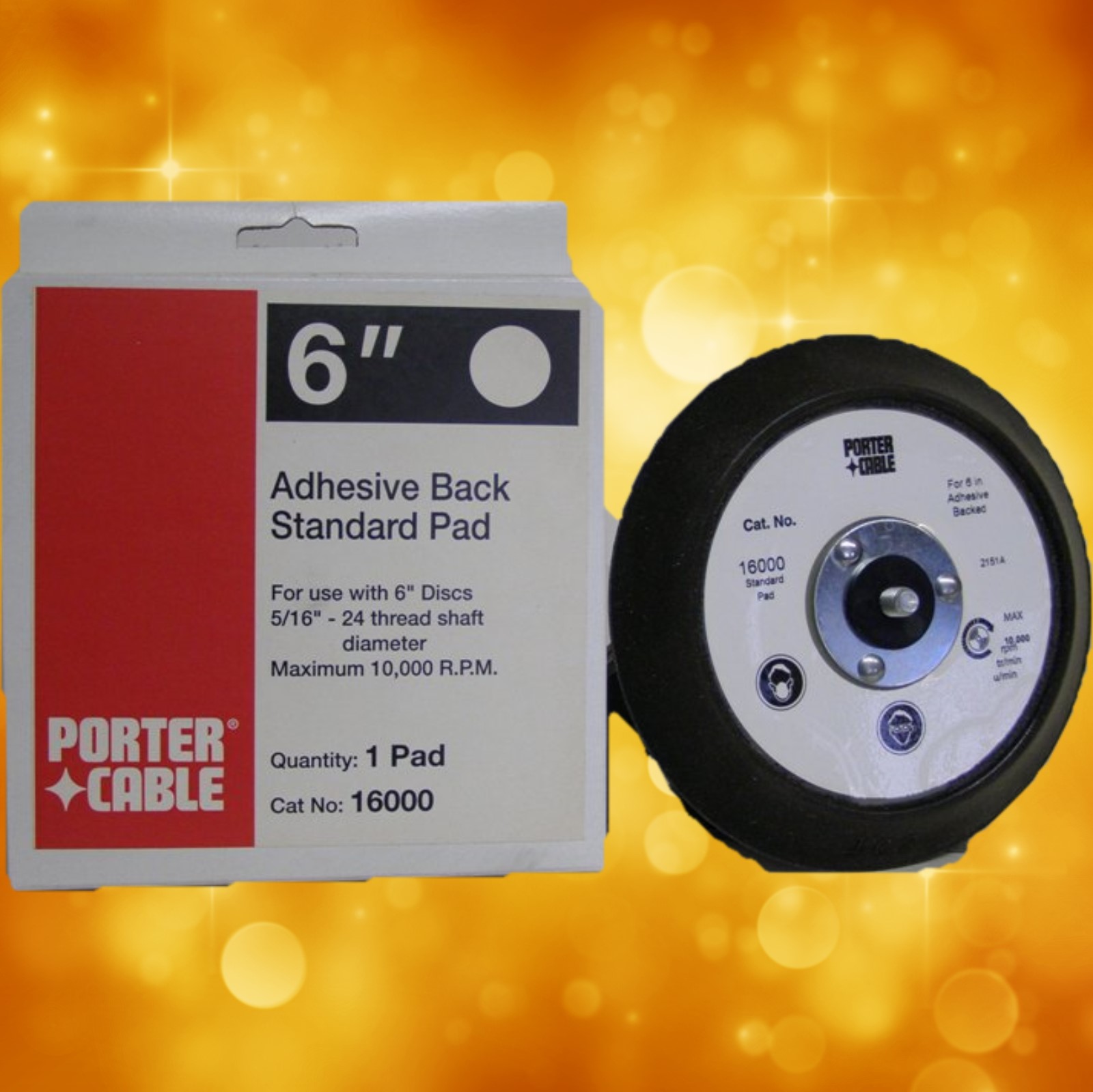 Porter Cable 6" Standard Adhesive-Back Replacement Pad 16000