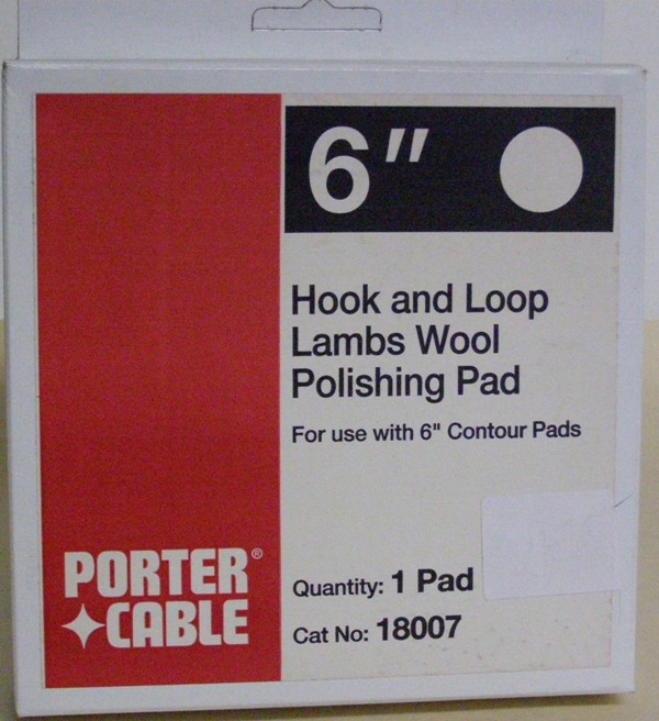 18007 Porter-Cable Hook and Loop Lambs Wool Polishing Pad 6" 18007