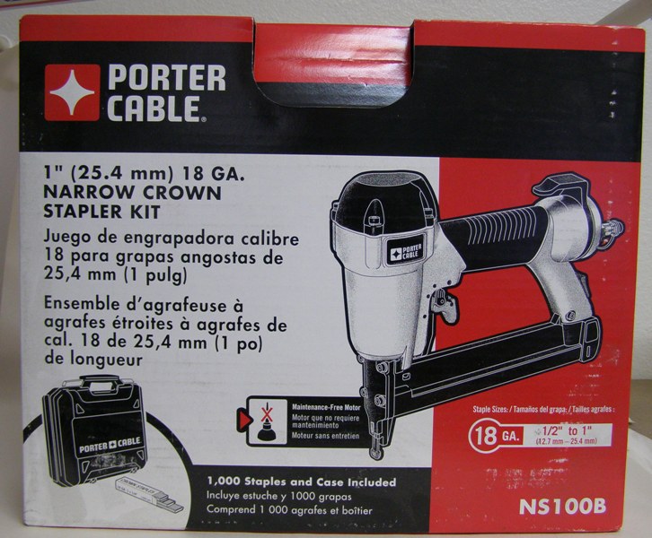 Porter Cable NS100B 18ga. 1&quot; Narrow Crown Stapler Kit
NS100B