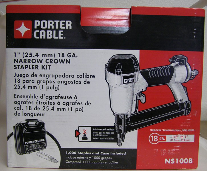 Porter Cable NS100B 18ga. 1&quot; Narrow Crown Stapler Kit
NS100B