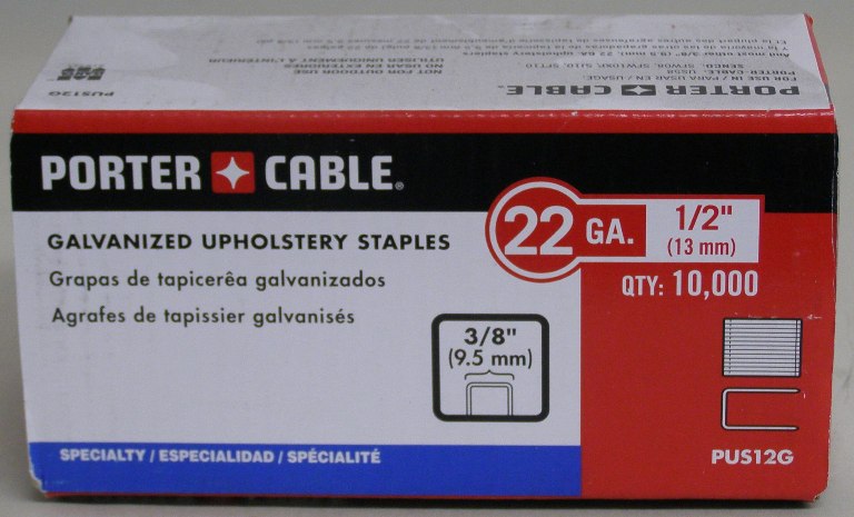 Porter-Cable 1/2"x 3/8" Crown Upholstery Staples  US12G