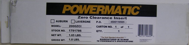 Powermatic Table Saw Zero-Clearance Insert 1791786, Mike's Tools