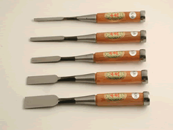 Oire Nomi Japanese Chisels 710-1085 Oire Nomi Chisels Set of 5  710-1085