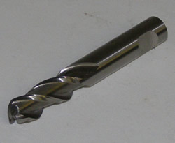 Sherline 1/4" END MILL (BALL NOSE), 3-FLUTE, 1/4" SHANK 7207