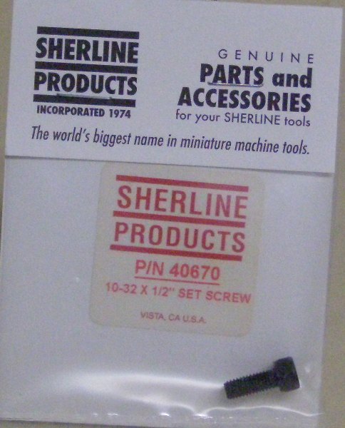 Sherline Tool Part 40670 Sherline Socket Head Cap Screw 40670