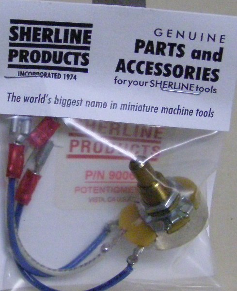 Sherline Tool Part 90060 Sherline 5K Potentiometer for 1/2 hp AC Motor 90060