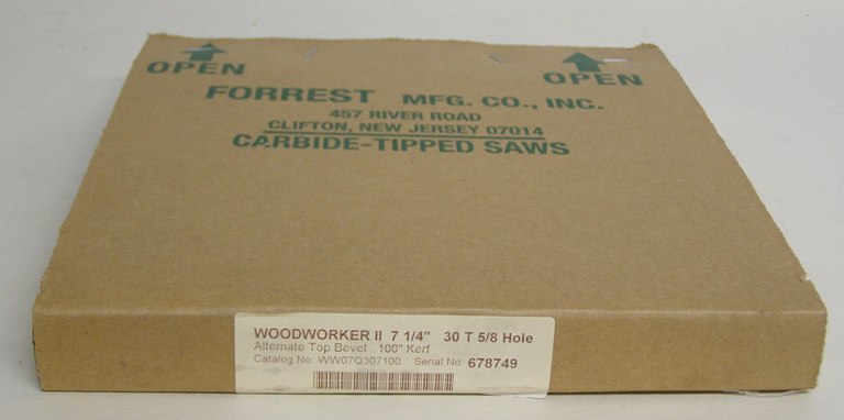 Forrest Woodworker II Saw Blade 7-1/4&quot; Dia 30 Tooth 3/32 Kerf 5/8&quot; Bore ATB Tooth Style WW-07Q-30-7-100
WW-07Q-30-7-100
