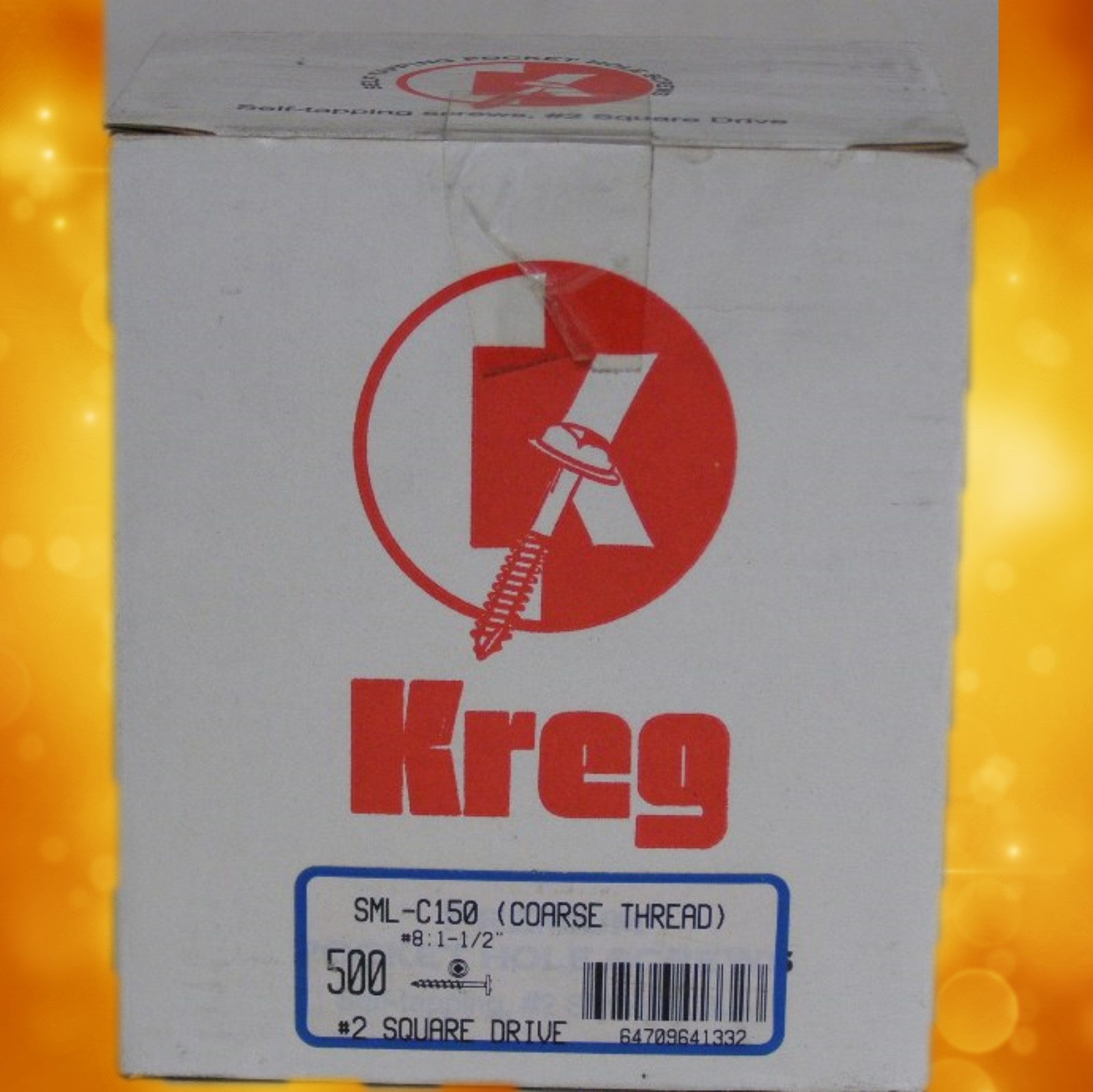 Kreg Pocket Hole Screw SML-C150-500 Kreg 1-1/2" #7, Self-Tapping, Coarse-Thread, Washer Head, 500 count SML-C150-500