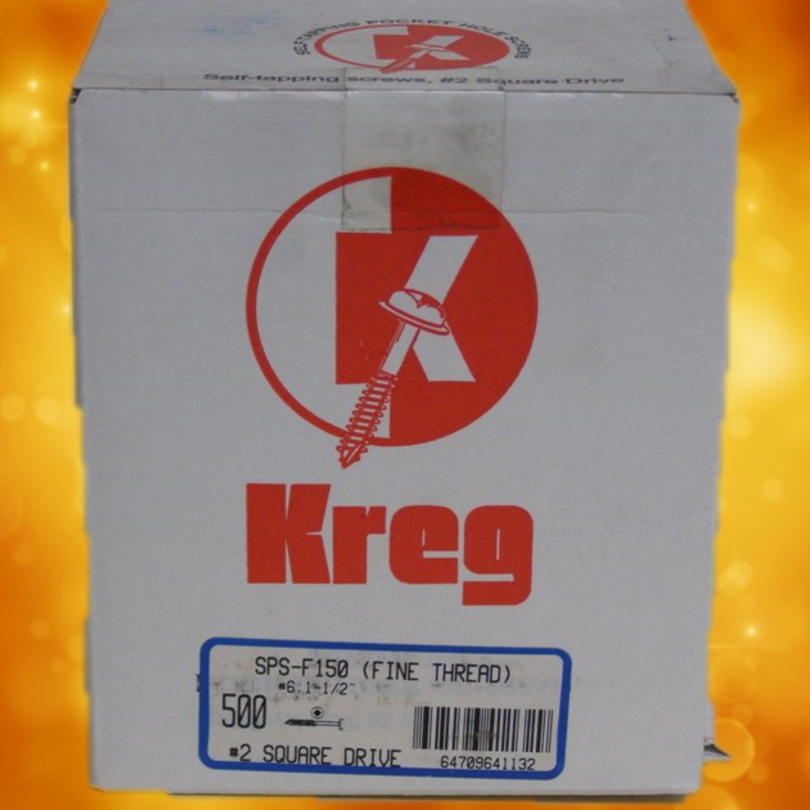 Kreg Pocket Hole Screws SPS-F150-500 Kreg 1-1/2&quot; #7, Self-Tapping, Fine-Thread, Pan Head, 500 count SPS-F150-500