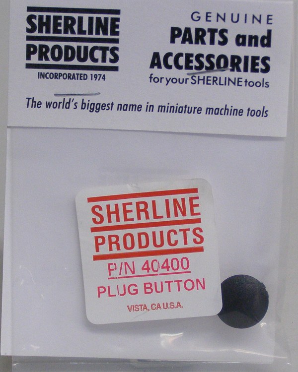 Sherline Tool Part 40400 Sherline Plug Button 40400