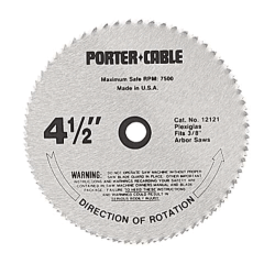 Porter-Cable 314 Trim Saw Blade 4-1/2" diam., 3/8" arbor hole, 3/64" thick for Plexiglass 12121