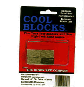 Olson Band Saw Cool Blocks CB50085 Olson Cool Blocks for 9" Ryobi, 9" Pro-Tech, 9" Tandemaster Benchtop Bandsaws  CB50085