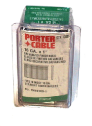 Porter-Cable 16 GA. X 1 " Galvanized Finish Nails Quanity of 1000 FN16100-1