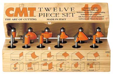 CMT 12-Piece Router Bit Assortment, 1/4&quot; shank 800.503.11