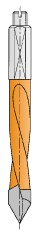CMT 2 Flute 70 mm TCT "V" Point Drill - 6 mm diameter LH 368.060.12