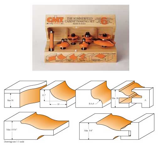 CMT Ogee Cabinet Making Set, 1/2&quot; shank 800.520.11